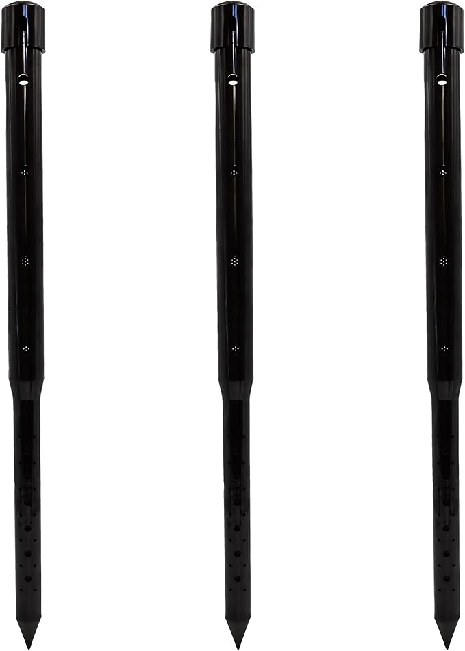 24" DEEP DRIP Watering Stake (3 Pack) (Black), 24GKDD