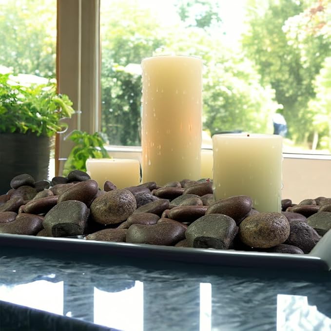 HappyFiller Natural Decorative Pebbles Polished Rocks Stones for Aquarium,Fish Turtle Tank,Outdoor Indoor Plants Top Dressing,Succulents Soil Cover,Garden Landscaping,2 LB,Red Mix,0.8-1.6"