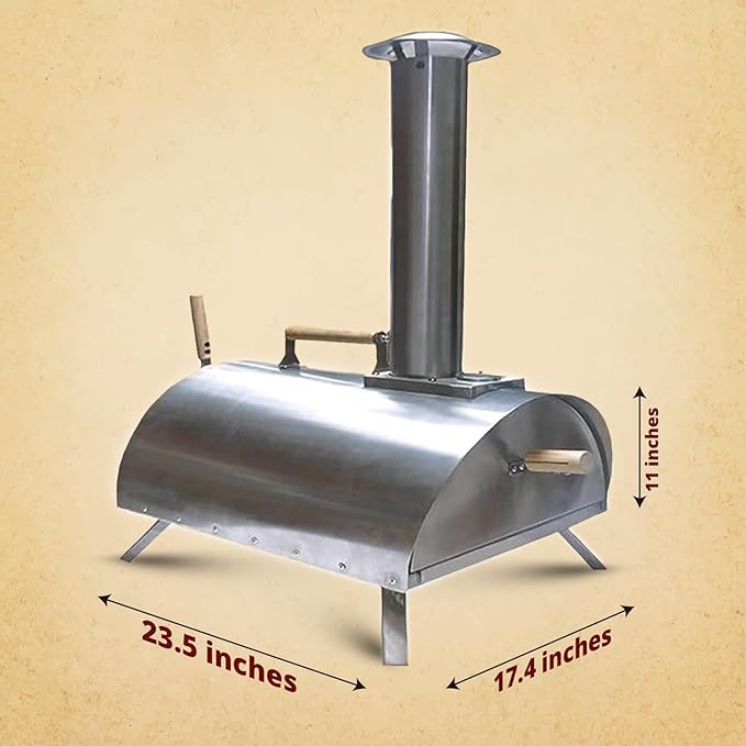 Outdoor Pellet Pizza Oven - Original Pellethead PoBoy Wood Fired Portable Grill with Peel, Blower, 13" Pizza Stone Accessories Kit