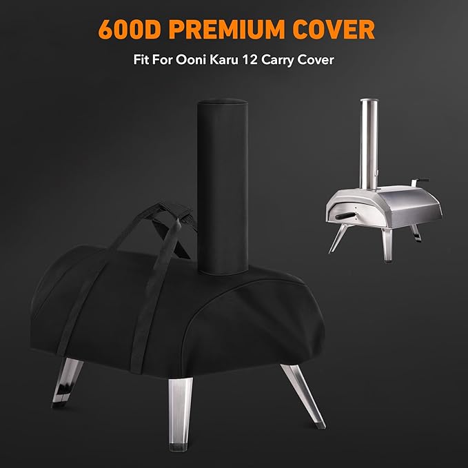 Heavy Duty Replacement Grill Cover fits for Ooni Karu 12 Carry Cover, Pizza Oven Accessories, Black
