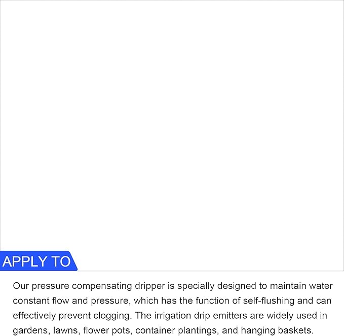 METALLIXITY Pressure Compensating Dripper, (2.6 Gallon Per Hour) 50Pcs, Plastic Irrigation Drip Emitters - for Watering Garden Lawn Plants, Black