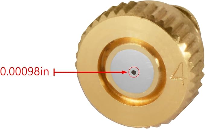 Brass Misting Nozzles 0.016" Orifice (0.4mm) 10/24 UNC, Water Mister Parts Fog Nozzles for Patio Misting System Outdoor Cooling System (40pcs)