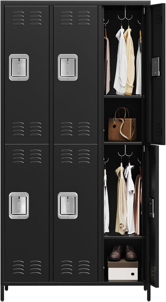 GAOMON Metal Lockers, 6-Door Metal Storage Cabinets Locker, Secure Storage Solution, Perfect for Offices, Gyms, Schools & Homes, Organizes Personal and Work Belongings Easily