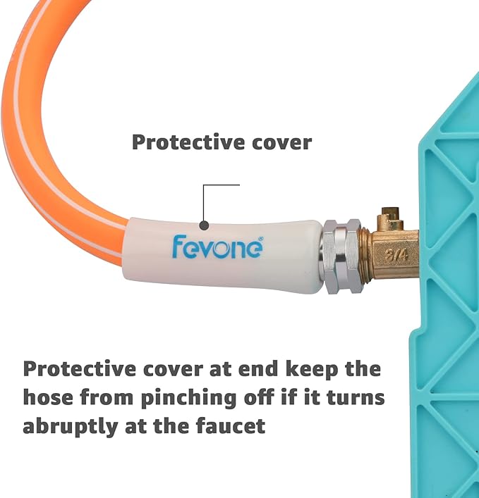 Fevone 100 ft Garden Hose, Heavy Duty Water Hose, Hybrid Polymer, Kink Resistance, Flexible, Durable, Leak Free, Aluminum Fittings, 3/4" GHT, 5/8" ID, 600 Psi, Drinking Water Safe
