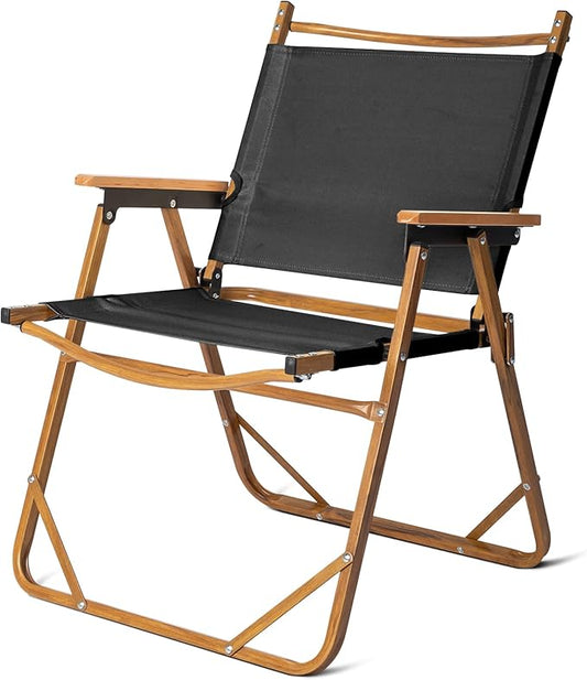 Outvita Portable Folding Camping Chair, Ultralight Low Beach Chair, Durable Aluminum Frame Armchairs for Hiking Concert Fishing Picnic, Supports 223Lbs