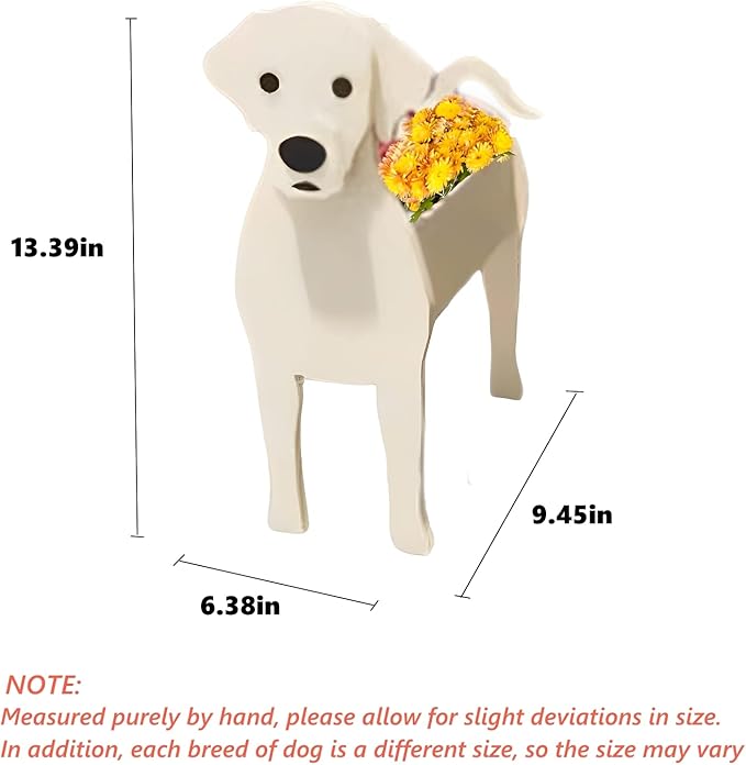 White Labrador Dog Planter Plant Pots,Cute Garden Dog Flower Planter,Dog Planters Birthday Gifts for Women,Office,Indoor/Outdoor Decor9.45 * 6.38 * 13.39in