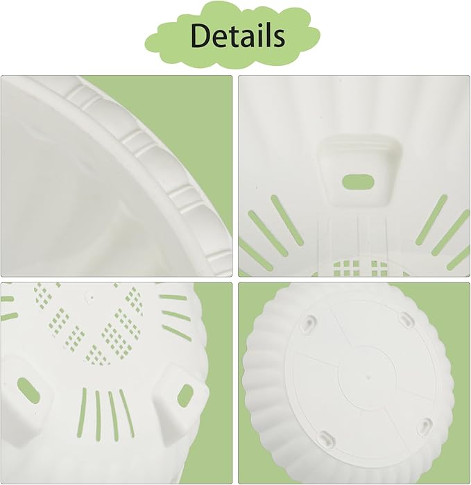 10.63in Hanging Planter Pots for Outdoor and Indoor Plants Flowers with Drainage Hole Tray Hooks Plastic Plant Baskets for Garden Home Porch (White, Pack of 6)