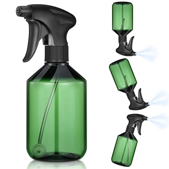Baderke 2 PCS 360° Spray Bottle, 16 oz Upside Down Spray Bottles, Plastic Spray Bottles is Nice for Plants, Cleaning Solutions, Durable Nozzle w/Fine Mist and Stream Setting(Green)