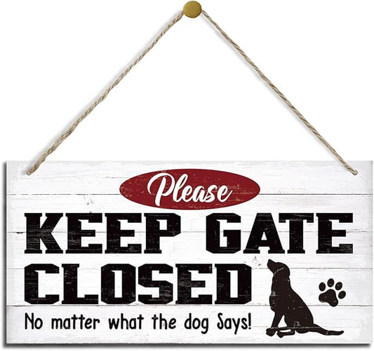 Warning Signs, Keep Gate Closed Dog Sign, Decorative Wood Hanging Wood Plaque, Warning Animal Dog Sign, Funny Novelty Caution Dog Sign, Dog Owner Home Decor, Door Gate Hanger Outdoor