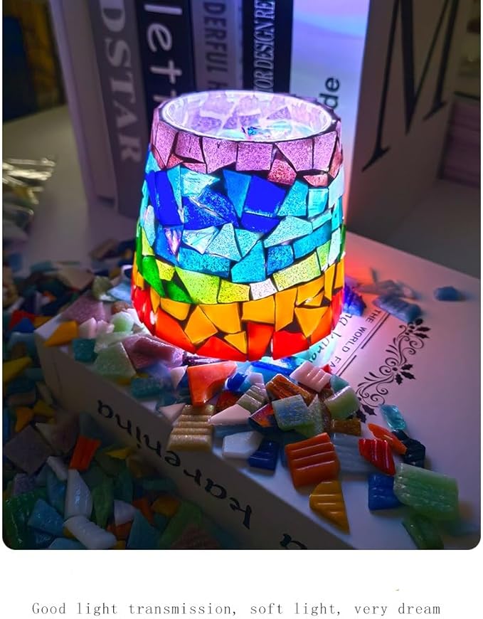 3/4 inch Quartz Glass Mosaic Tiles for Crafts, 1.1 LB, Square Mosaic Pieces for DIY Picture, Home Mosaic Decoration (Purple)