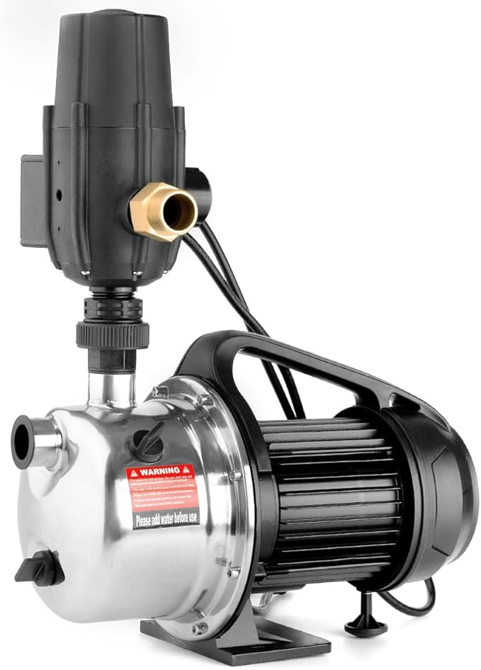 XtremepowerUS 1.6HP Water Transfer Pump w/Automatic Electronic Controller 1268GPH Shallow Well Pump Garden Booster Sprinkler Irrigation Lawn Farm