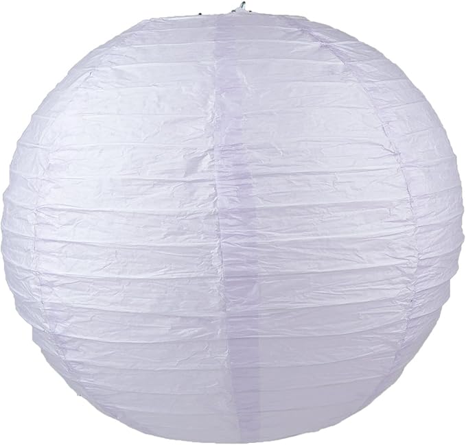 WYZworks - Round Paper Lanterns 10 Pack (Light Lavender, 14") - Hanging Paper Lanterns Lamp for Wedding, Birthday, Party and Home Decorations with 8", 10", 12", 14", 16" Option