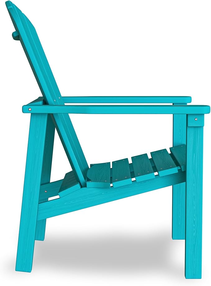 Stackable Adirondack Chair Set of 4, HDPE Outdoor Patio Chair - Durable and Space Saving, Suitable for Porches, Lawns or Garden, Aruba