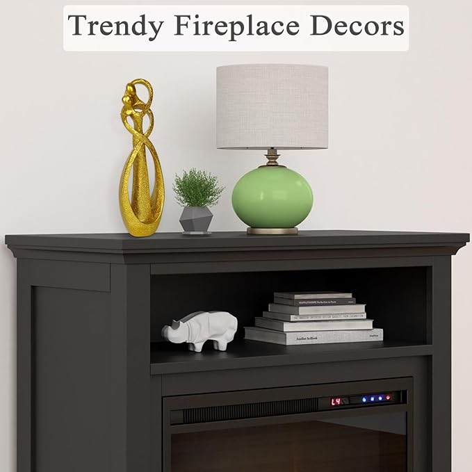 Trycooling Kissing Lovers Statue Abstract Sculpture Resin Statues for Home Decor Modern Home Office Desktop Shelf Bookshelf Decor (Gold)