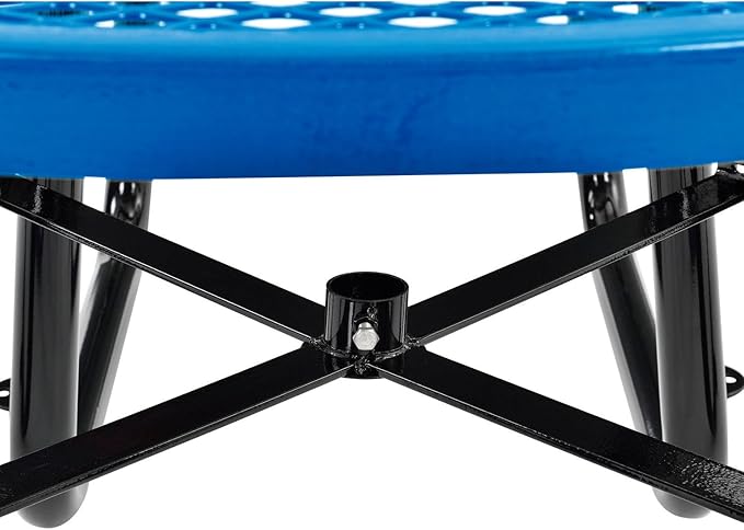 GLOBAL INDUSTRIAL 46 inch Expanded Metal Round Picnic Table, Blue