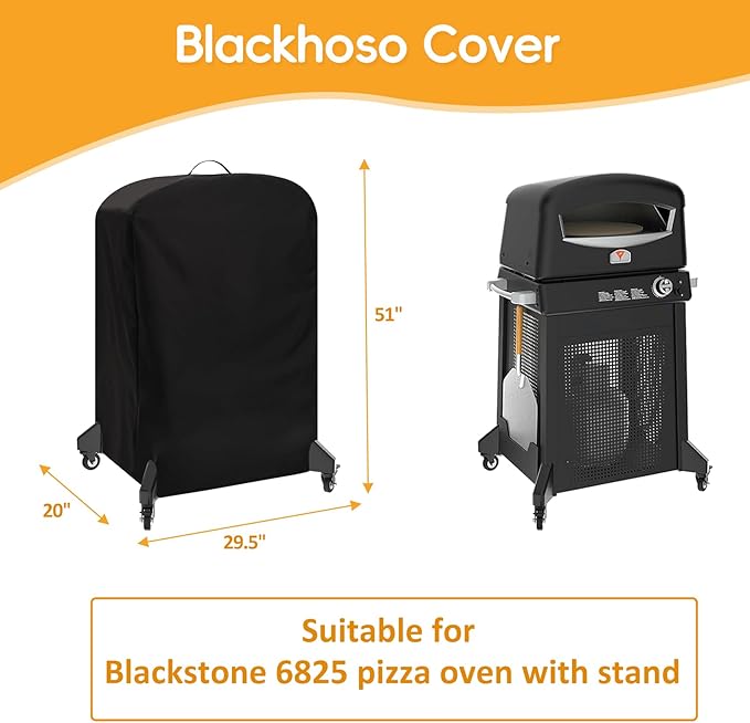 Pizza Oven Cover for Blackstone 6825 6824, 16 inch Outdoor Pizza Oven Accessories, Waterproof Blackstone Pizza Oven Cart Cover w/Top Handle & Windproof Buckles