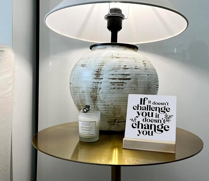 Inspirational Wooden Sign, If It Doesn't Challenge You It Won't Change You, Desk Plaque with Wooden Stand 4 x 4.3 inches, Classroom Decor, Decor for Home Gym, Gift for Young Teens Graduates