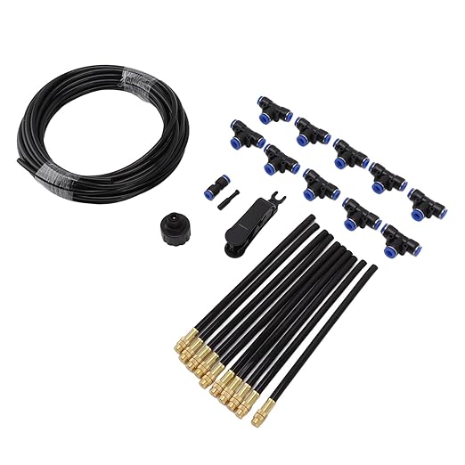 Haofy Drip Irrigation Kit, 360° Bendable Watering System Adjustable Bendable Nozzle Copper Sprayer atomizing System for Garden Yard Lawn Patio Plants Flower Bed (US Standard)