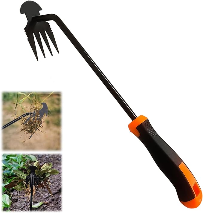Weed Puller Tool-Weeding Artifact Uprooting Weeding Tool | 2024 Enhanced Weed Remover tool | 4-Tine Stainless Steel Weeder Tool,Multi Function Garden Tools fro Efficient Weed Extraction (1, upgrade)