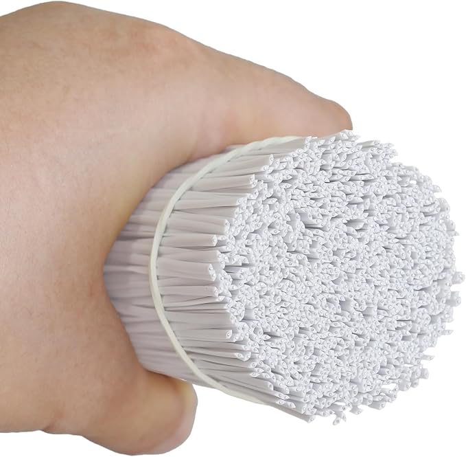 1000 pcs 10 inch White Cable Twist Ties Plastic Twist Ties with Rugged Metal Innercores Reusable Fastening Cable Cord Wire Ties