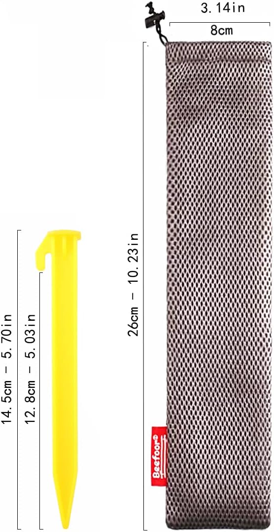 10-Pack Plastic Tent Stakes – 6-Inch Heavy Duty Canopy Anchoring Pegs for Camping, Gardening, Landscaping, Backpacking – Lightweight, Rust-Proof, Reusable Camping Stake