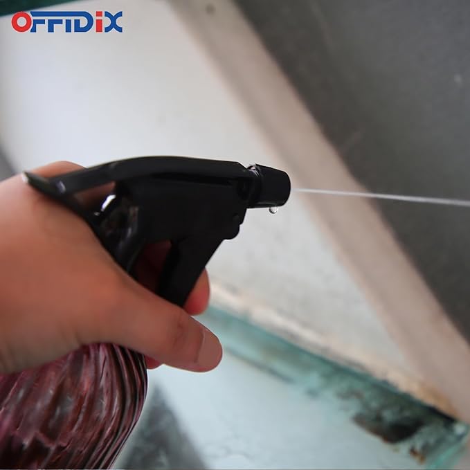 OFFIDIX Glass Spray Bottle, Pressure Watering Can, Indoor Plant Mister, Adjustable Nozzle, 0.4L/13.5oz Handheld Spray Bottle for Garden Plants Cleaning Solutions (Amaranth)