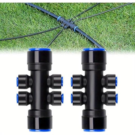 124.6FT Drip Irrigation System Kits Automatic Garden Watering Sprinkler with 1/2 &1/4 inch Tubing Hose Patio Misting Plant Irrigation Water Equipment Quick Connector for Greenhouse Flower Beds Lawn