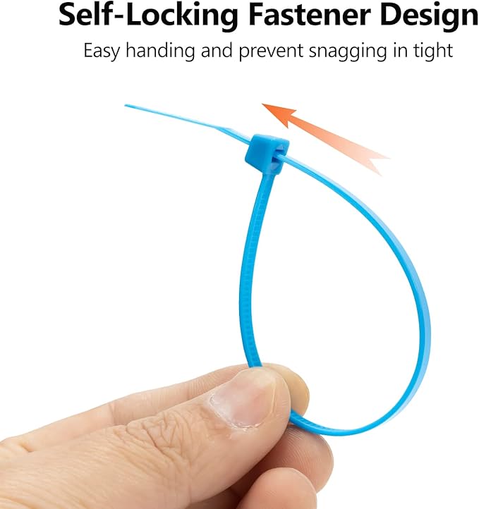 XINGO 100PCS Cable Zip Ties Heavy Duty, Premium Nylon Plastic Wire Ties with 50 Pounds Tensile Strength, Self-Locking Black Nylon Zip Ties for Indoor and Outdoor (8 inch, Black)