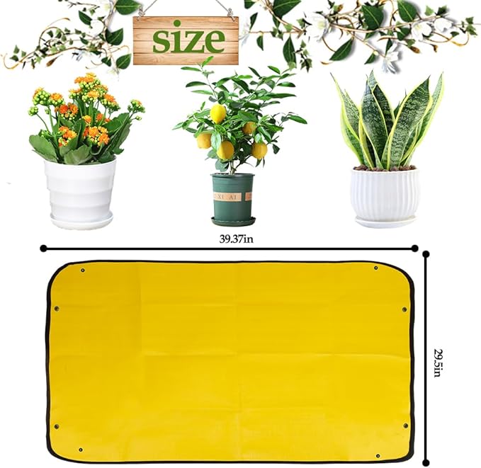 Potting Mat for Indoor Plants,Gardening Kit,Garden Tool Set,Indoor Gardening System,Gardening Supplies,Garden Tools,Gardening Set,Gardening Hand Tools,Gifts for Plant Lovers,(Organge 39.75*29.5 in)