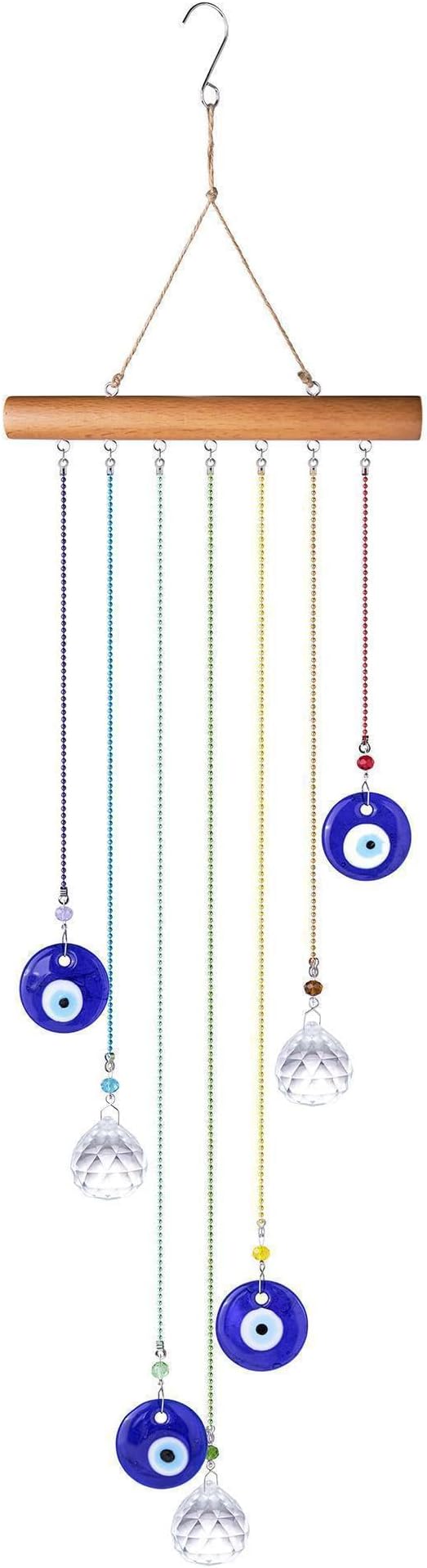 YU FENG Hanging Crystals Suncatcher Ornament Turkish Blue Evil Eye Decor Crystal Ball Prisms Rainbow Maker Pendant for Window Garden