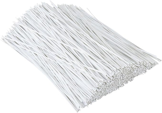 1000 pcs 10 inch White Cable Twist Ties Plastic Twist Ties with Rugged Metal Innercores Reusable Fastening Cable Cord Wire Ties