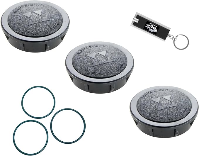 Pack Rainbird Sprinkler Head Cap and Seals, 1800XC - Rainbird 1800 Series Spray Head Cap, Sprinkler Head Cover, 1800CAPS Spray Head Cap, Xeri-Cap for 1800 Series Spray Bodies w/ LED Keychain Light