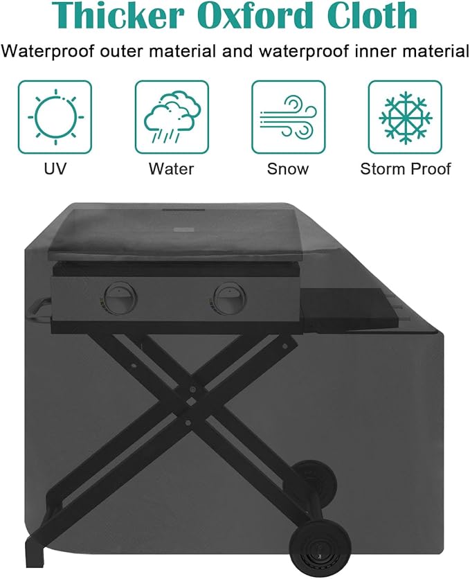 Foldable Grill Cart and Cover for Blackstone 17" and 22" Table Top Griddles, Grill Stand for Blackstone 17inch & 22inch TableTop Griddle, Camping and Outdoor Cooking.