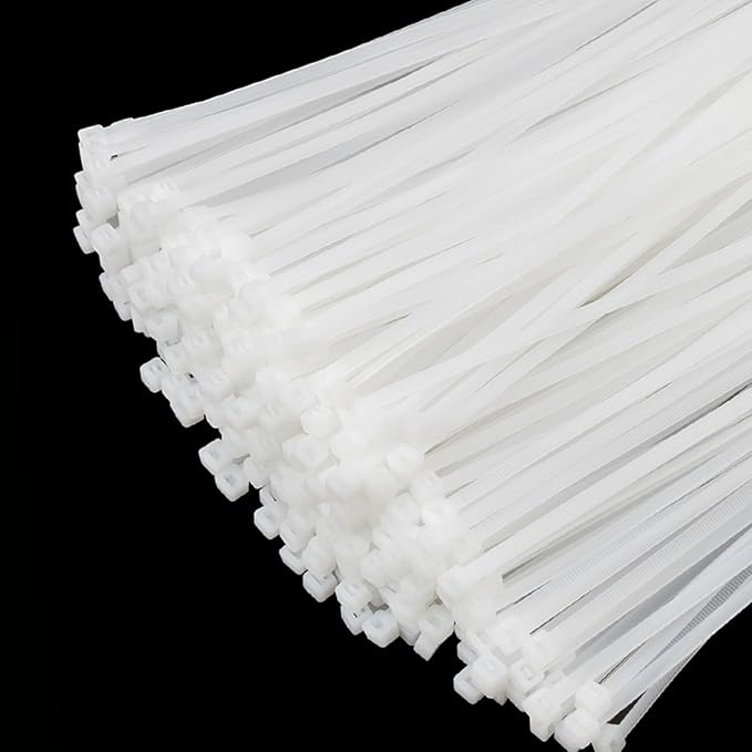 XINGO 1000 PCS White Zip Ties 12 Inch, 60 LBS Tensile Strength, Self-Locking Nylon Plastic Nylon PA66 Wire Ties for Indoor and Outdoor Use