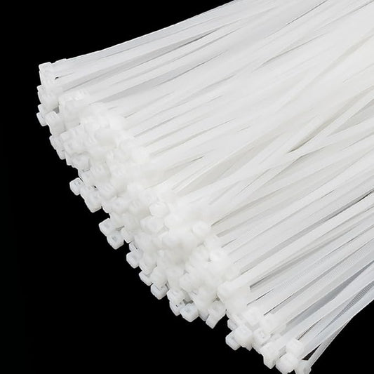 XINGO 1000 PCS White Zip Ties 12 Inch, 60 LBS Tensile Strength, Self-Locking Nylon Plastic Nylon PA66 Wire Ties for Indoor and Outdoor Use