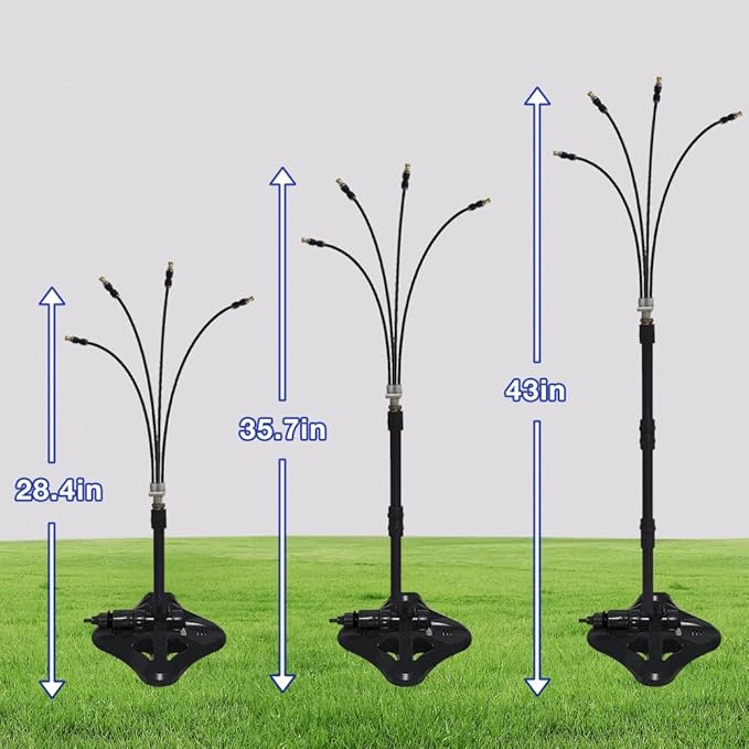 UR FOREST Updated Standing Misting Cooling System 26.2FT (8M) Misting Line + 4 Brass Misting Nozzles,2 Height Option, Stand Mister Hose for Outside Outdoor Patio, Pet Cooling, Kids Water Playing-BLACK