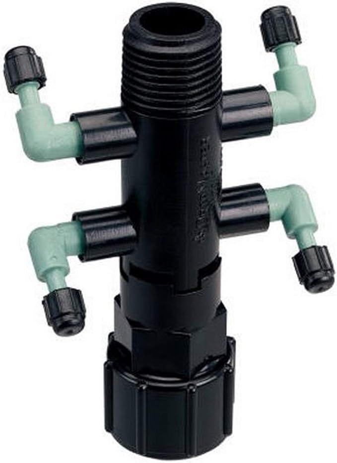 Orbit Drip System Shrub Adapter 4-Port Water Manifold for 1/4" Micro Tube, 69060 5-Pack