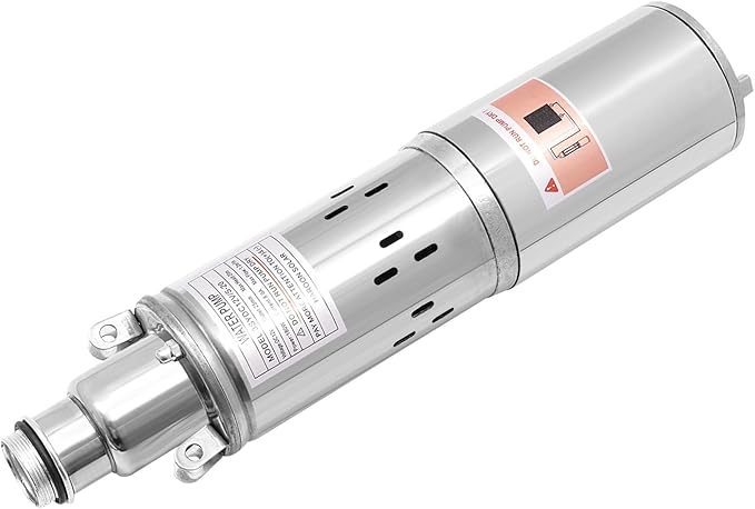 Deep Well Submersible Pump DC 12V 180W Electric Solar Powered Water Pump, 5.3 GPM Flow, 82ft Lift, Farm Ranch Irrigation Submersible Bore Hole Deep Well Pump