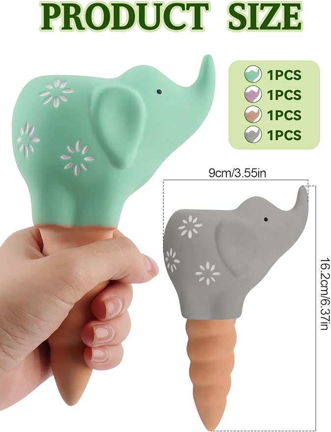 Kalolary 4Pcs Plant Watering Globes, Elephant Shape Self Watering Spikes Terracotta Drip Water Stakes Irrigation Watering Bulbs for Pot, Indoor, Outdoor, Vacation
