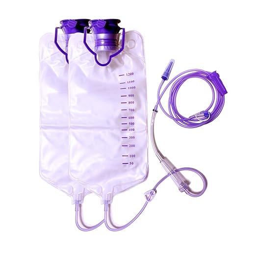 Water Drip Bags,1200ml Nutrition Bag Fluid Dripper Supply with Large Bore & Tube for Plants, 2 Pcs