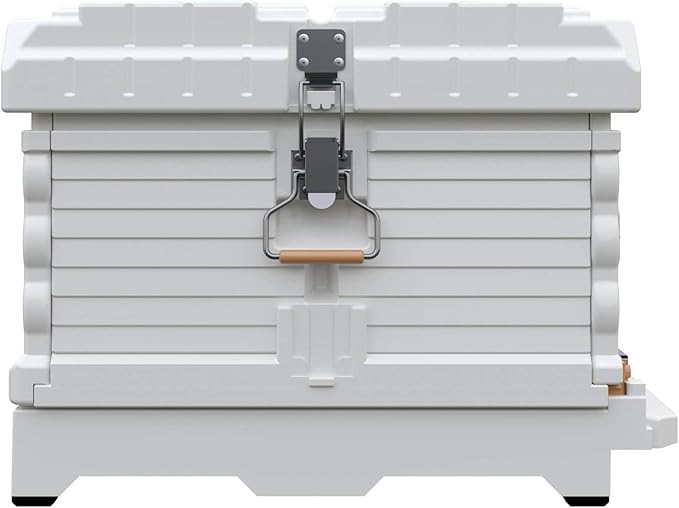 Ergo Insulated 10 Frame Bee Hive Set [NO Frames Included] (Single Hive, White Body Yellow Entrance)
