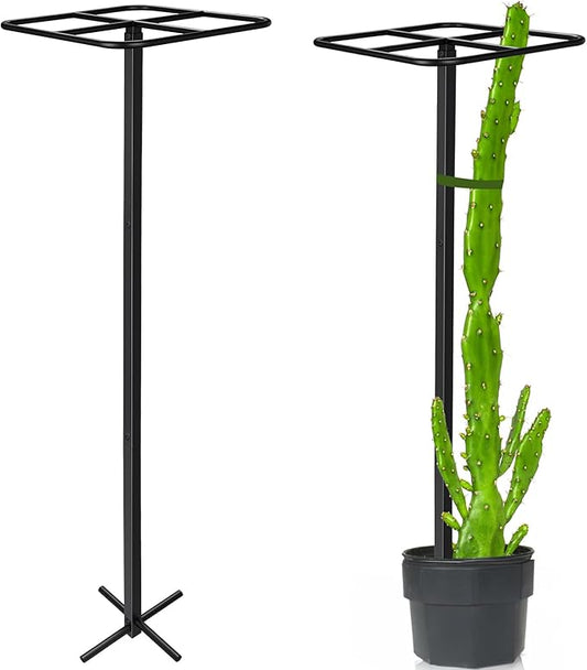 1 Pcs Adjustable Metal Dragon Fruit Plant Trellis 12" x 12" x 50" Durable Vertical Support Tower Plant Cage for Gardening Climbing Plants Trees Cactus Outdoor Garden, Installation Required