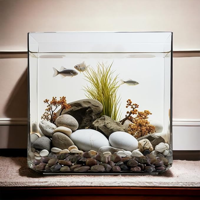 HappyFiller Natural Decorative Red Pebbles Polished Gravel Rocks Stones for Aquarium,Fish Turtle Tank,Outdoor Indoor Plants Top Dressing,Succulents Soil Cover,Garden Landscaping,10 LB