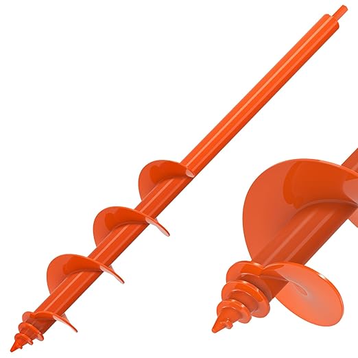 Auger Drill Bit for Planting 3 x 24'', Threaded Garden Auger Post Hole Digger, Spiral Drill Earth Dirt Augers for Bulb, Vegetables, Fence Posts and Umbrella Holes, Fits in 3/8” Drill Chuck