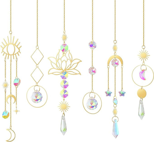 ilclviz Suncatcher Crystal Hanging Sun Catcher Prism with Chain Pendant Ornament Crystal Balls for Window