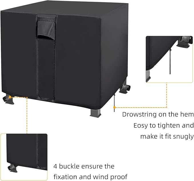 Fire Pit Cover, 28 inch Firepit Covers Square Gas Fireplace Oxford Fabric Square Fire Pit Table Propane Fire Pit for Outdoor Patio Garden- 28 X 28 X 25 inch