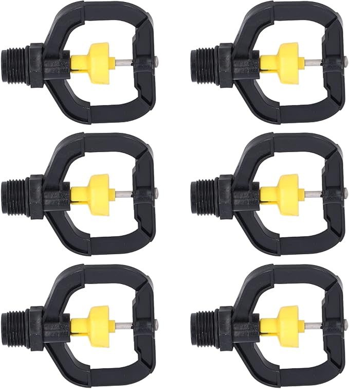 Pwshymi Garden Irrigation Misting Nozzles, 12PCS Plastic Spray Nozzle, Rotating Irrigation Sprinklers Atomizing Rotating Irrigation Spray Nozzles with G1/2 Male Thread for Garden Yard Lawn