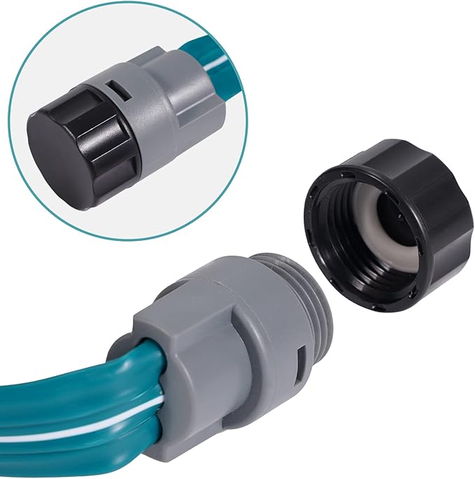 LINEX Sprinkler Soaker Hose 50 ft for Garden Lawn Watering Hose with Hose Stakes