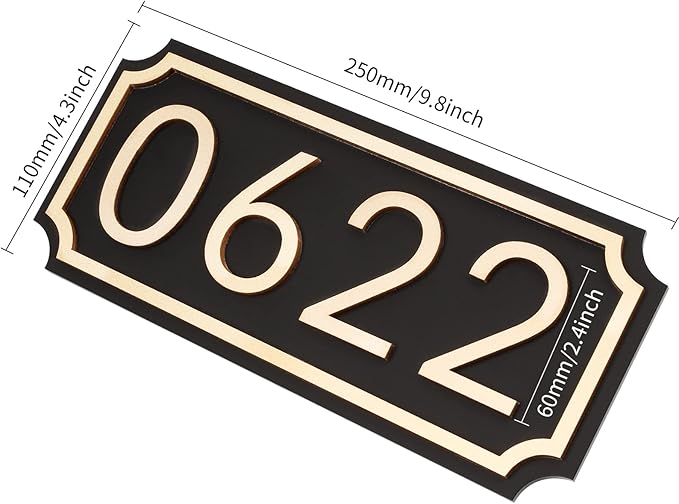 House Numbers for Outside, Address Plaques, Mailbox Numbers, Two Sets of Numbers from 0-9, Personalized Address Signs for House, Mailbox, Apartment, Office, Hotel, Classroom, Garden. Decorative Numbers Plaque.