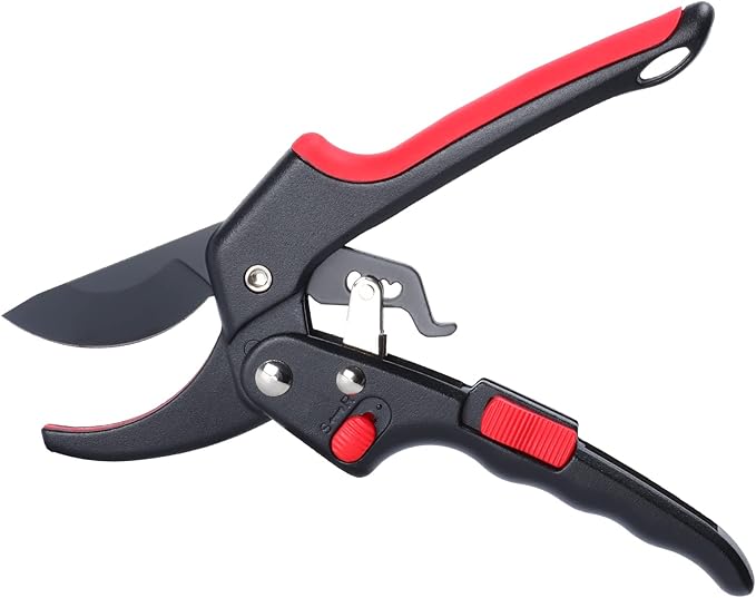 Upgraded Garden Clippers, Adjustable Germany Pruners, Work 3 Times Easier, Professional Pruning Shears, Cutting Rose, Flower, Hedge, Stem, Sharp Gardening Scissors, Arthritis Weak Hand Snips